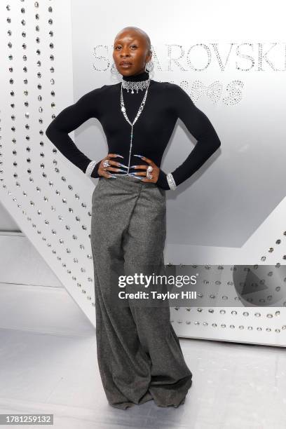 Cynthia Erivo attends the Swarovski x SKIMS Celebration at the Swarovski NYC Flagship on November 07, 2023 in New York City.