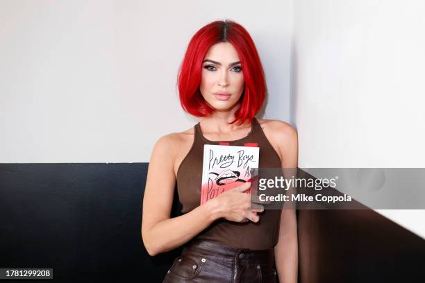 Actress/author Megan Fox poses for a photo before reading from her book "Pretty Boys are Poisonous" at Racket NYC on November 07, 2023 in New York...