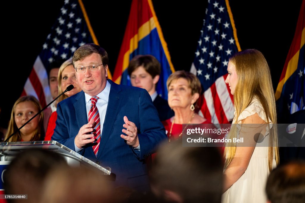 Tate Reeves Rally Mississippi incumbent Republican Gov. Tate Reeves and his family ...