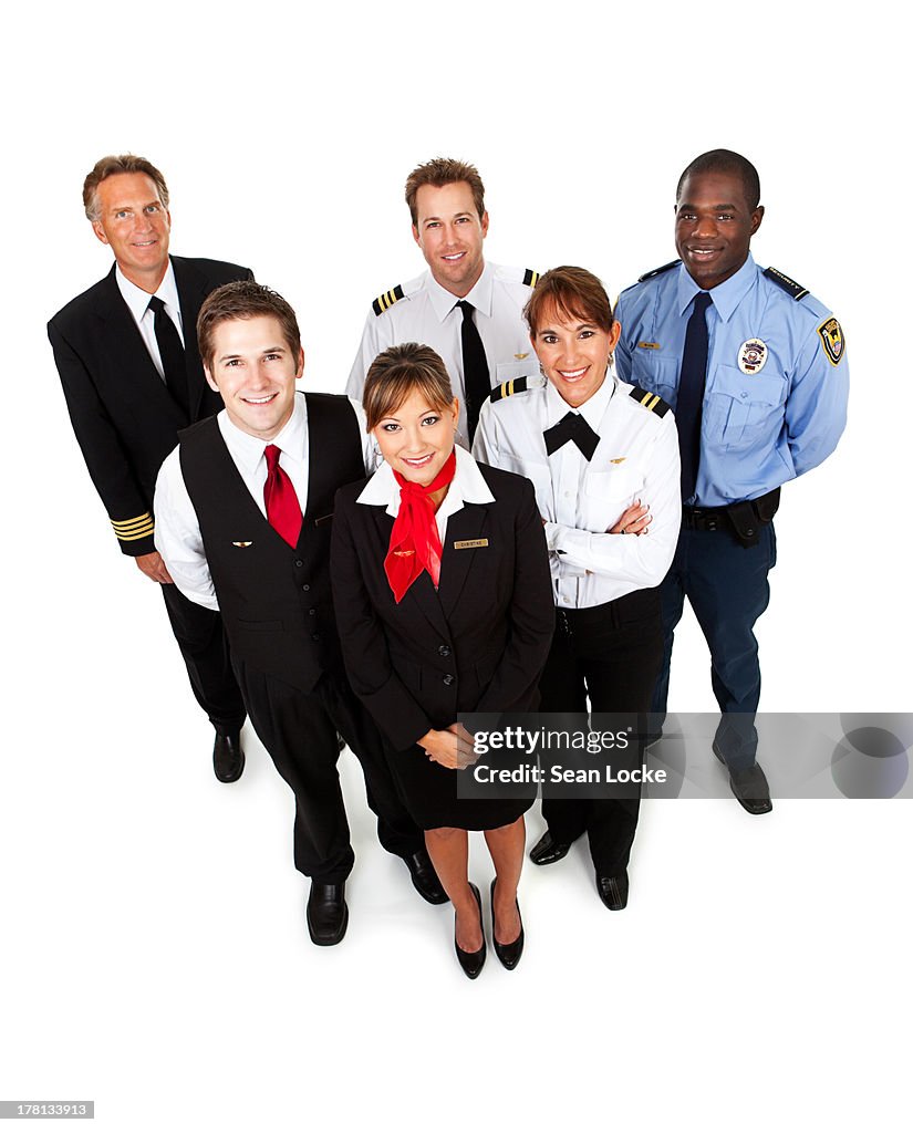 Airline: Cheerful Flight Crew From Above