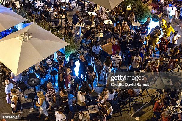 General view of the atmosphere at the Marina on August 22, 2013 in Ibiza, Spain. The small island of Ibiza lies within the Balearics islands, off the...