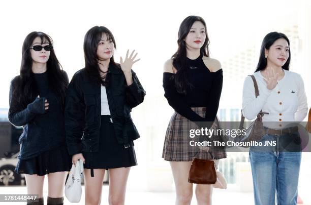Bae Joo-Hyun, Kang Seul-gi, Joy and Yeri of south korean girl group Red Velvet are seen leaving Incheon International Airport for the SM TOWN LIVE...