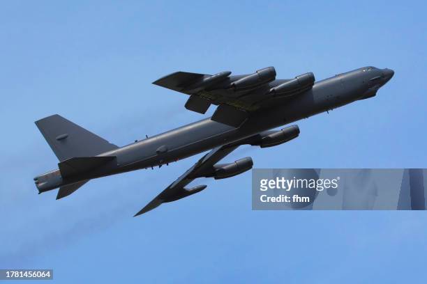 b-52 bomber military aircraft in the sky - air defense stock pictures, royalty-free photos & images