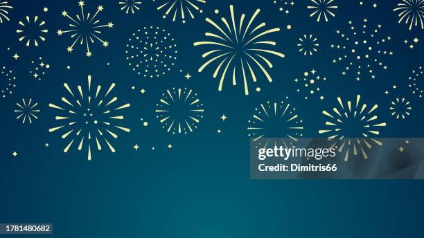 fireworks banner with copy space. anniversary, new year, festival, fourth of july - film festival vector stock illustrations