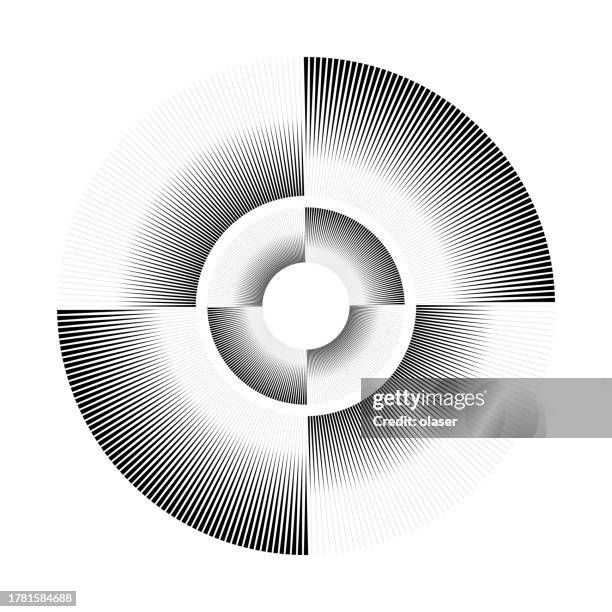 illustrations, cliparts, dessins animés et icônes de cette image présente un motif moiré en noir et blanc créant une illusion d’optique avec des cercles concentriques et un contraste radial saisissant. - pièce de vingt cinq cents