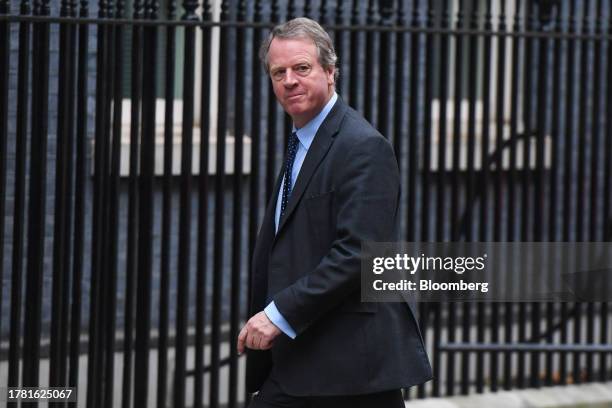 Alister Jack, UK Scottish secretary, arrives for a meeting of cabinet ministers at 10 Downing Street in London, UK, on Tuesday, Nov. 14, 2023. UK...