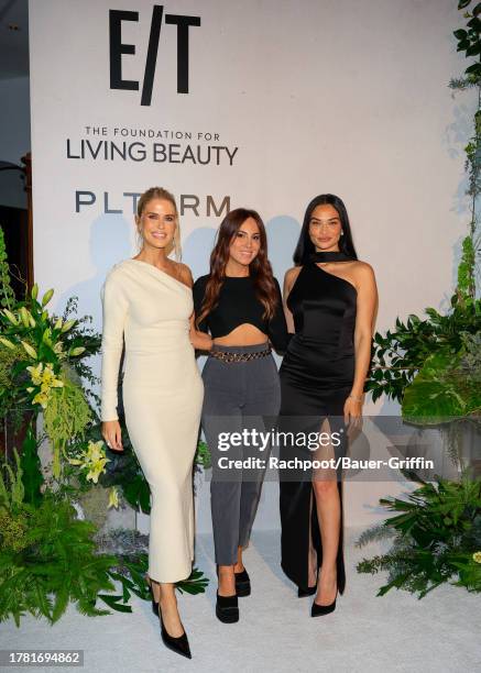 Georgia Sinclair, Nicole Behnam and Shanina Shaik attend the Launch Of Eighty Twenty: Shanina Shaik And Georgia Sinclair's Podcast at Private...