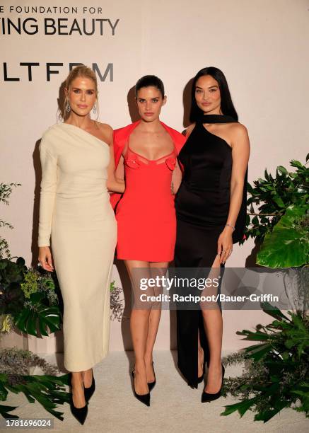 Georgia Sinclair, Sara Sampaio and Shanina Shaik attend the Launch Of Eighty Twenty: Shanina Shaik And Georgia Sinclair's Podcast at Private...