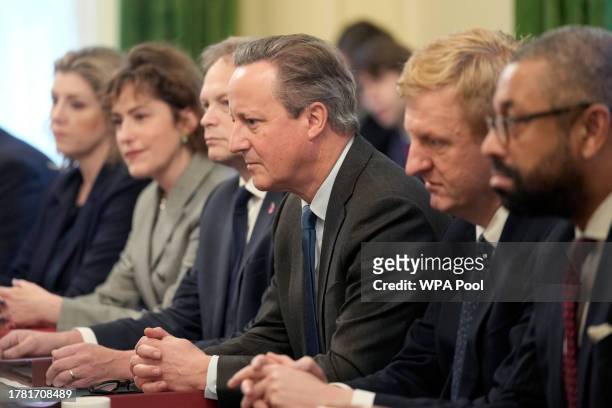 British new Foreign Secretary David Cameron attends a Cabinet meeting inside 10 Downing Street on November 14, 2023 in London, England. Rishi Sunak...