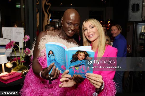 Papis Loveday and Annika Gassner attend the 3 Years PHC & Verona Pooth SUPERMILF Book Release In Duesseldorf at Be-Lucca on November 07, 2023 in...