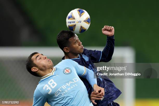 Sasalak Haiprakhon of Buriram United heads the ball during the AFC Champions League Group H match between Melbourne City and Buriram United at...