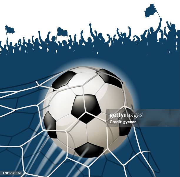 illustrazioni stock, clip art, cartoni animati e icone di tendenza di soccar goal day - football background