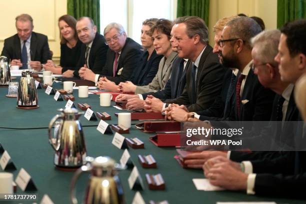 New British Foreign Secretary David Cameron attends a Cabinet meeting inside 10 Downing Street on November 14, 2023 in London, England. Rishi Sunak...