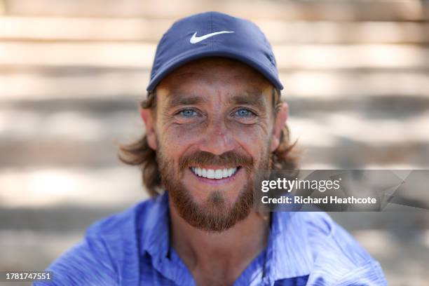 Defending champion Tommy Fleetwood of England poses for a portrait prior to the Nedbank Golf Challenge at Gary Player CC on November 08, 2023 in Sun...