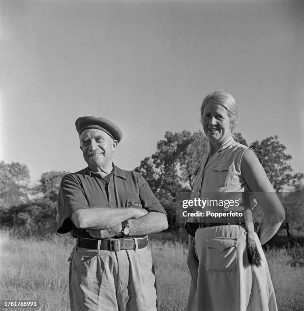 James Stevenson-Hamilton , warden of the Kruger National Park, posed with his wife Hilda Chomondeley within the park in Transvaal Province of South...