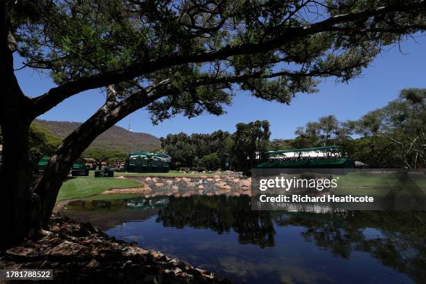 General view of the 9th green prior to the Nedbank Golf Challenge at Gary Player CC on November 08, 2023 in Sun City, South Africa.