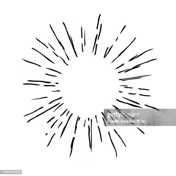 sketchy modern explosion - flower sketch stock illustrations