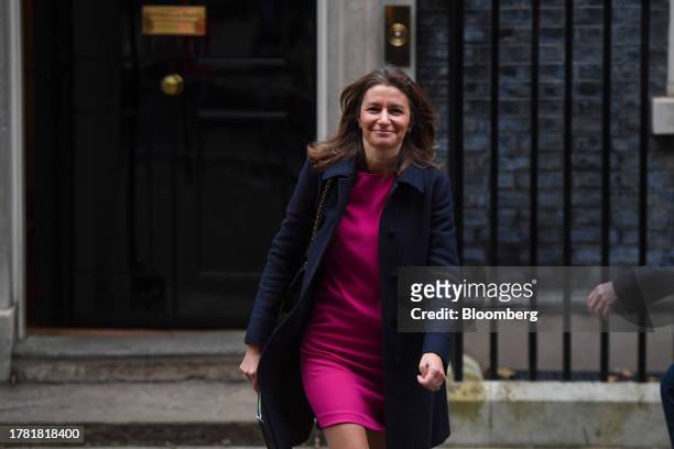 Lucy Frazer, UK culture secretary, departs following a meeting of cabinet ministers at 10 Downing Street in London, UK, on Tuesday, Nov. 14, 2023. UK...
