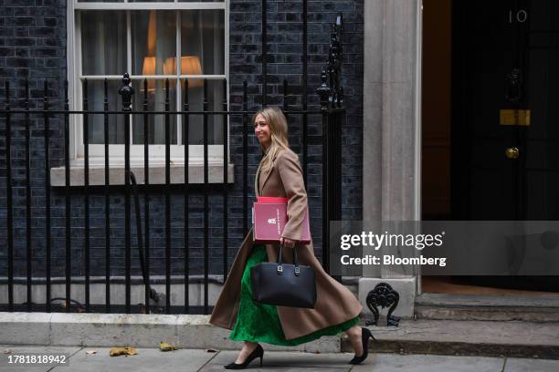 Laura Trott, UK chief secretary to the treasury, departs following a meeting of cabinet ministers at 10 Downing Street in London, UK, on Tuesday,...