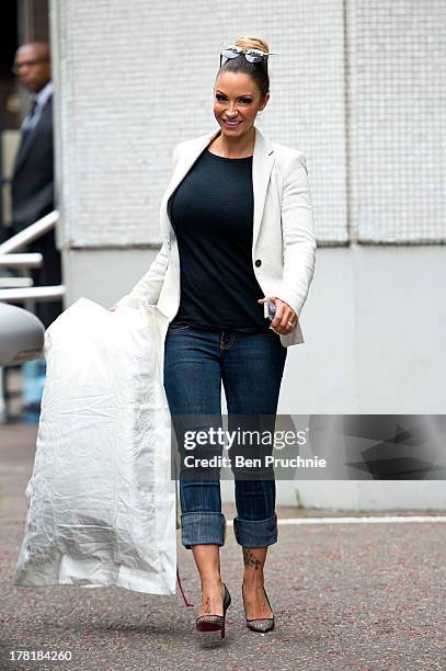 Jodie Marsh sighted at ITV Studios on August 27, 2013 in London, England.