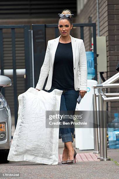 Jodie Marsh sighted at ITV Studios on August 27, 2013 in London, England.