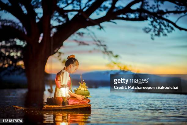 loy krathong - film festival illustration stock pictures, royalty-free photos & images