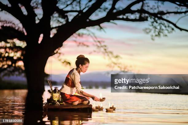 loy krathong - film festival illustration stock pictures, royalty-free photos & images