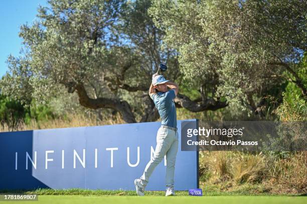 Kristoffer Broberg of Sweden plays his tee shot on the 1st hole during Day Five of the final stage of the DP World Tour's Qualifying School on the...