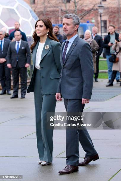 Crown Prince Frederik of Denmark and Crown Princess Mary of Denmark visit the DAC Danish Architecture Center on November 08, 2023 in Copenhagen,...