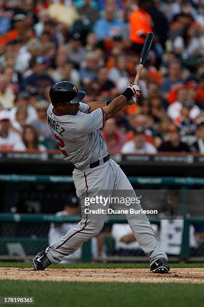 Wilkin Ramirez of the Minnesota Twins bats against the Detroit Tigers at Comerica Park on August 20, 2013 in Detroit, Michigan.