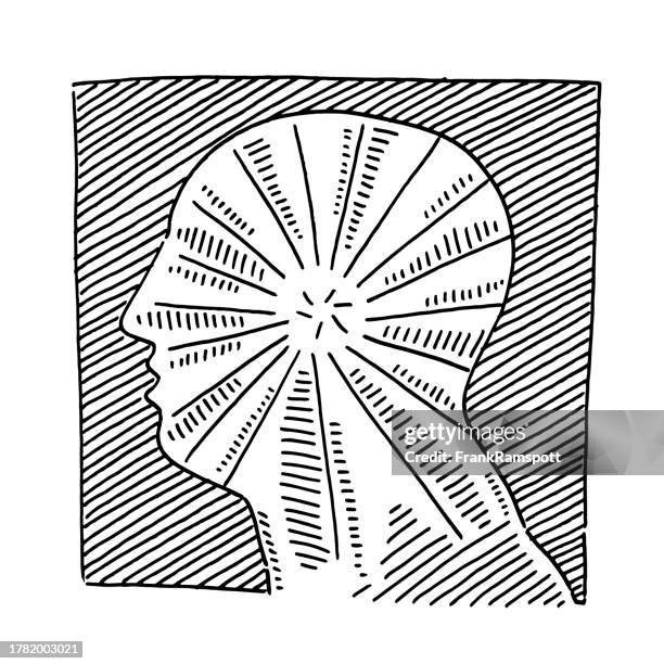 Mind Refresh Rays Head Sparkling Mind Light Rays Drawing High-Res Vector Graphic - Getty ...