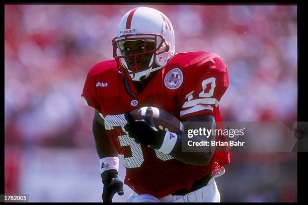 Ahman Green of the Nebraska Cornhuskers in action during a game against the Central Florida Golden Knights at Memorial Stadium in Lincoln, Nebraska....