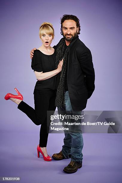 Actors Melissa Rauch and Johnny Galecki are photographed for TV Guide Magazine on July 19, 2013 on the TV Guide Magazine Yacht in San Diego,...