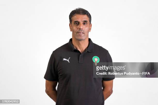 Said Chiba, Head Coach of Morocco, poses for a photo during the FIFA U-17 World Cup 2023 on November 07, 2023 in Surabaya, Indonesia.