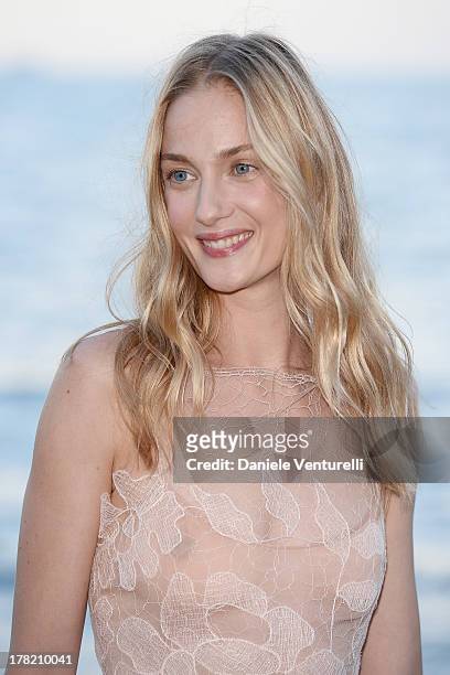Festival hostess Eva Riccobono attends a photocall during the 70th Venice International Film Festival at the Hotel Excelsior on August 27, 2013 in...