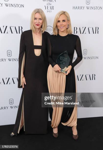 Naomi Watts and Tory Burch attend the Harper's Bazaar Women Of The Year Awards 2023 at The Ballroom of Claridge’s on November 07, 2023 in London,...