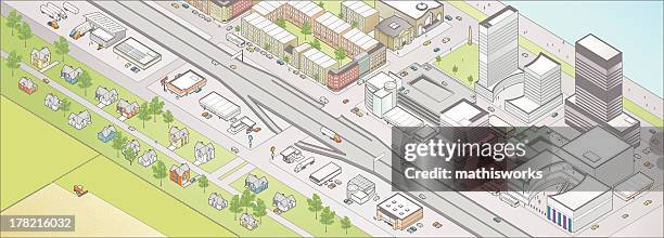 illustrazioni stock, clip art, cartoni animati e icone di tendenza di isometrica città - bus isometric