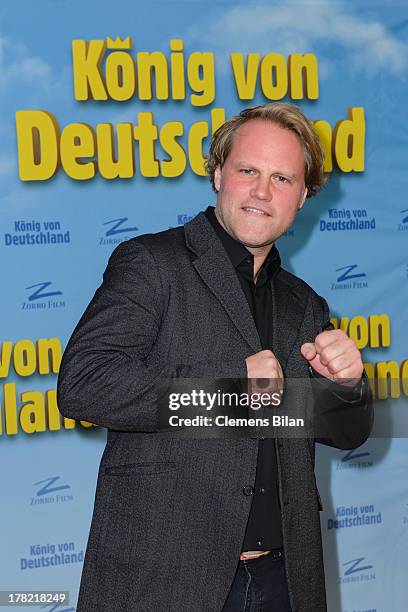 Mirco Reseg attends the 'Koenig von Deutschland' Berlin premiere at Kino International on August 27, 2013 in Berlin, Germany.