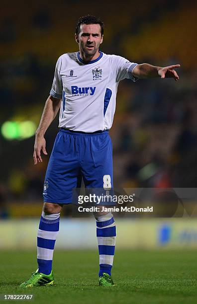 Tommy Miller of Bury in action during the Sky Bet League One match between Coventry City and Bury at Sixfields on August 25, 2013 in Northampton,...
