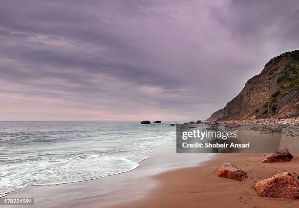 mohegan bluffs beach- block island, rhode island - block island 個照片及圖片檔