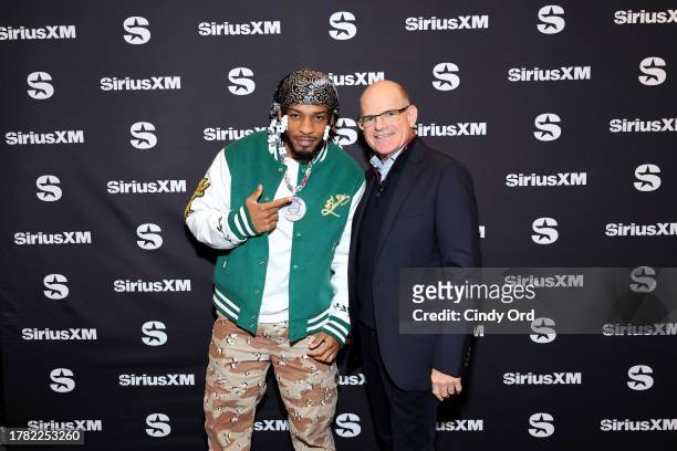 Armani White and Scott Greenstein, SiriusXM President and Chief Content Officer attends the SiriusXM Next Generation: Industry & Press Preview at The...