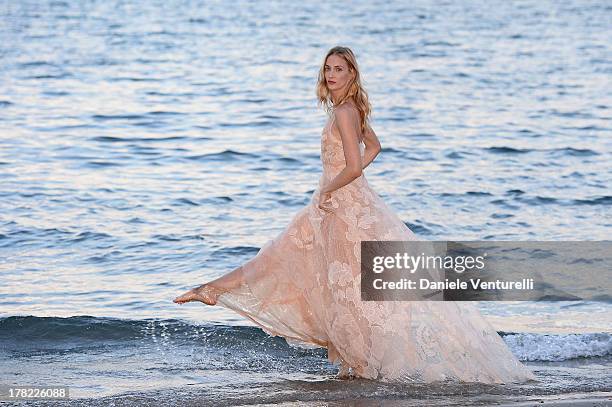 Festival hostess Eva Riccobono attends a photocall during the 70th Venice International Film Festival at the Hotel Excelsior on August 27, 2013 in...