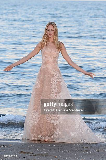 Festival hostess Eva Riccobono attends a photocall during the 70th Venice International Film Festival at the Hotel Excelsior on August 27, 2013 in...