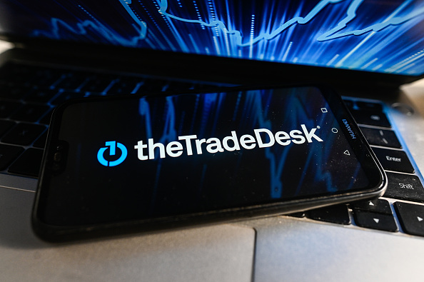 In this photo illustration, the Trade Desk logo is displayed...