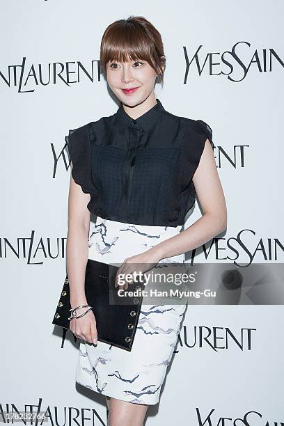 South Korean actress Jo An attends during the "Forever Youth Liberator" launch party hosted by Yves Saint Laurent Skin Care at the Cais Gallery on...