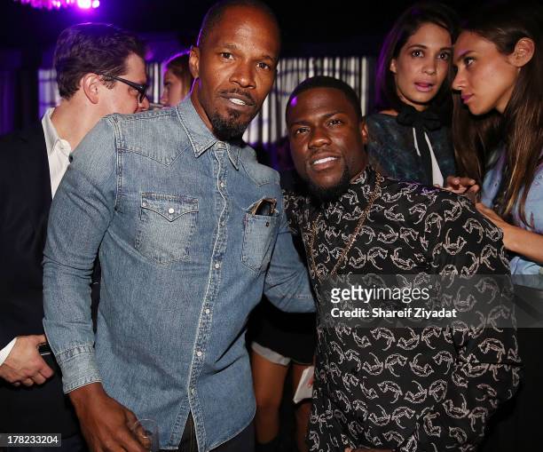 Jamie Foxx and Kevin Hart attend the 2013 VMA After Party at PhD on August 25, 2013 in New York City.