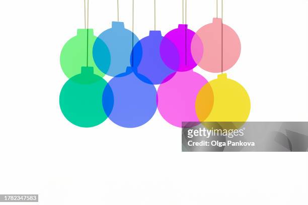 christmas decorations, christmas tree ornaments on a white background illustration - cute icons stock pictures, royalty-free photos & images