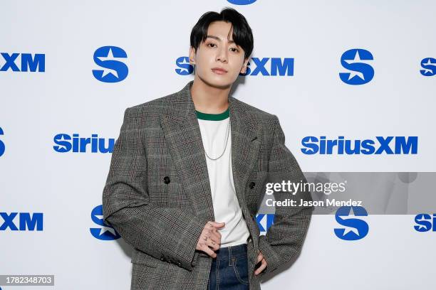 Jung Kook visits SiriusXM Studios on November 08, 2023 in New York City.