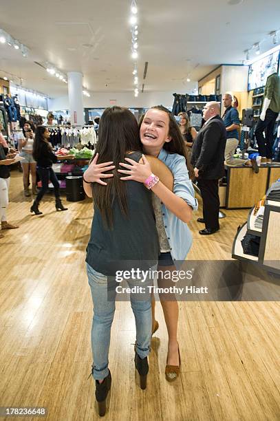 YouTube Celebrity Bethany 'Macbarbie07' Mota meets with fans at an exclusive meet & greet at the Woodfield mall Aeropostale on August 27, 2013 in...