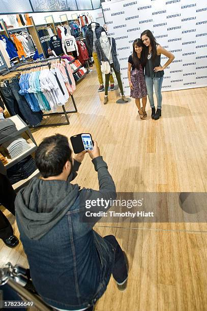 YouTube Celebrity Bethany 'Macbarbie07' Mota meets with fans at an exclusive meet & greet at the Woodfield mall Aeropostale on August 27, 2013 in...